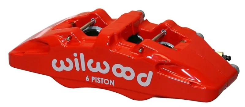 Wilwood 120-13439-RD, Caliper-Forged Dynapro 6 5.25in Mount-Red-L/H 1.38/1.00/1.00in Pistons .81in Disc