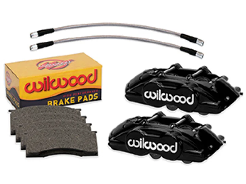 Wilwood 140-16799-BK, 65-67 Ford Mustang D11 Calipers w/ Pads & Lines - Black