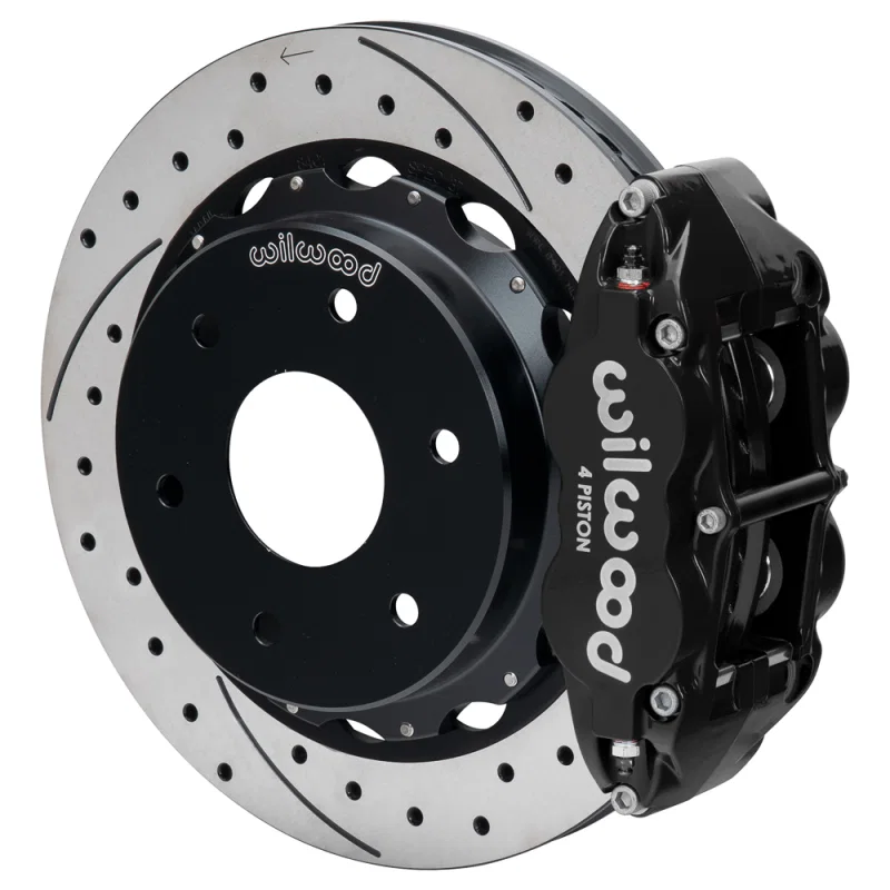 Wilwood 140-18151-D, 03-08 Audi A4 FNSL4R Rear Big Brake Kit 12.88in Drilled & Slotted Rotor - Black