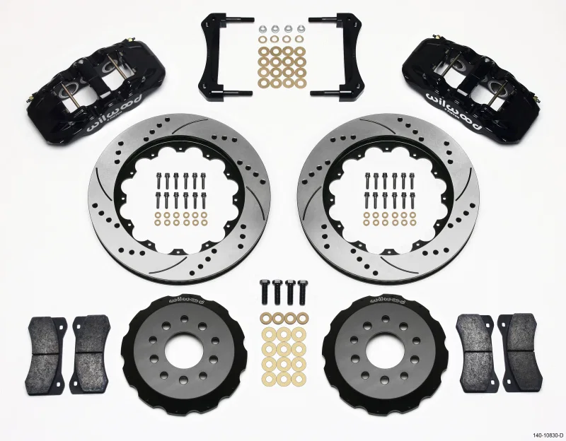 Wilwood 140-10830-D, AERO6 Front Hat Kit 14.00 Drilled 2005-2014 Mustang