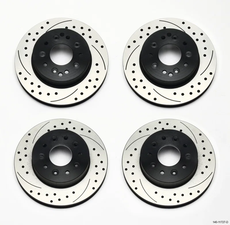 Wilwood 140-11727-D, Rotor Kit Front/Rear-Drilled 65-82 Corvette C2/C3 (1Pc Rotors)