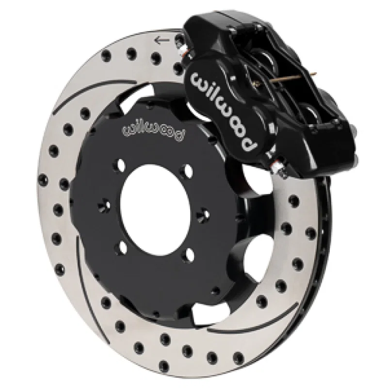 Wilwood 140-17937-D, Forged Dynalite Front Hat Kit 11.75in SRP Drilled/Slotted Rotor Black Caliper 16+ Miata
