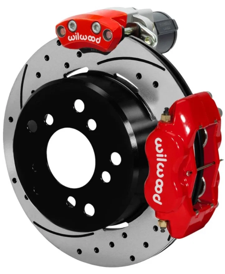 Wilwood 140-16138-DR, Forged Dynalite Rear Electronic Parking Brake Kit - Red Powder Coat Caliper - D/S Rotor