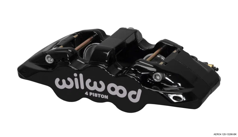 Wilwood 120-13286-BK, Caliper-Aero4-L/H - Black 1.88/1.62in Pistons 1.25in Disc
