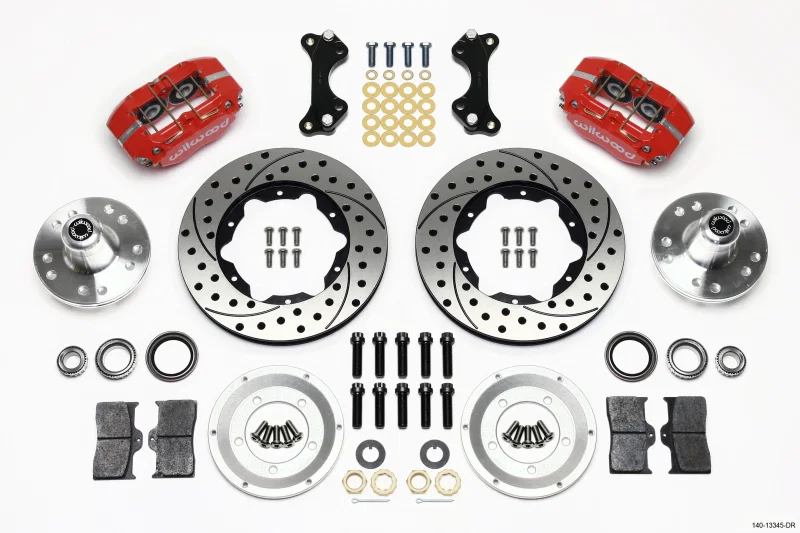 Wilwood 140-13345-DR, Dynapro Dust-Boot Front Kit 11.00in Drilled-Red WWE ProSpindle