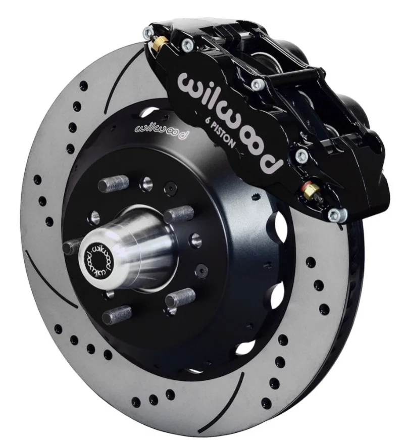 Wilwood 140-15407-D, Narrow Superlite 6R Dust-Seal Front Hub Kit 14.00in Drilled 1965-1969 Mustang Drum Spindle