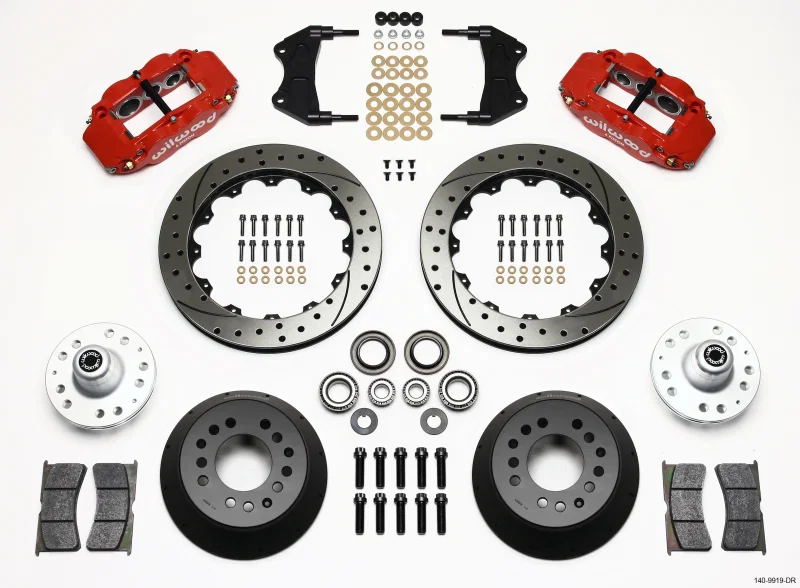 Wilwood 140-9919-DR, Narrow Superlite 6R Front Hub Kit 12.88in Drill Red WWE ProSpindle