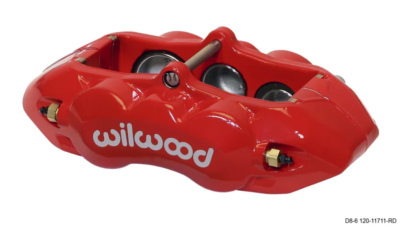 Wilwood 120-11711-RD, Caliper-D8-6 R/H Front Red 1.88/1.38/1.25in Pistons 1.25in Disc