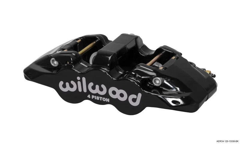 Wilwood 120-13338-BK, Caliper-Aero4 - Black 1.12/1.12in Pistons 1.10in Disc
