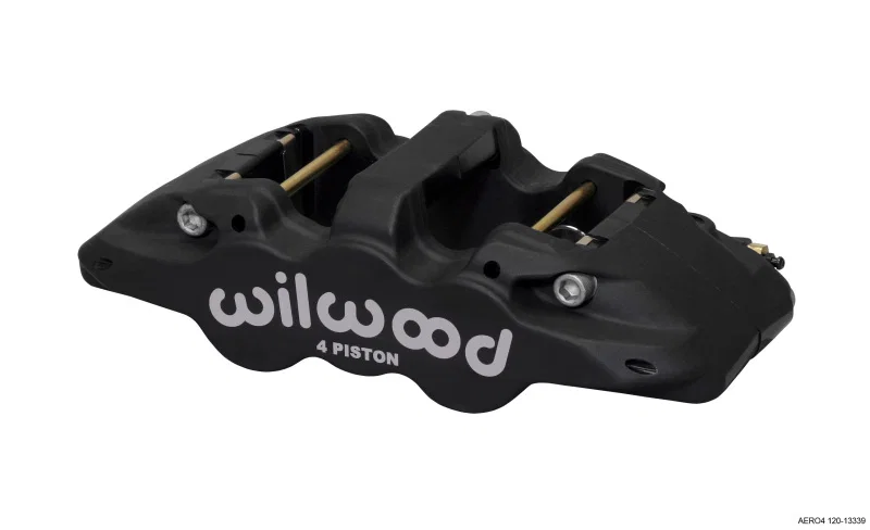 Wilwood 120-13339, Caliper-Aero4 - Black Anodize 1.12/1.12in Pistons 1.25in Disc