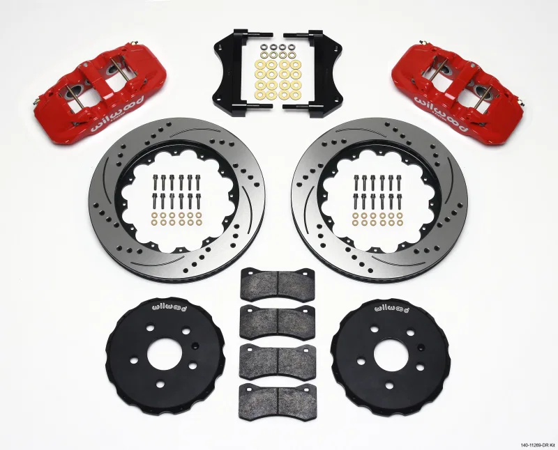 Wilwood 140-11269-DR, AERO6 Front Hat Kit 14.25 Drilled Red 2010-2015 Camaro