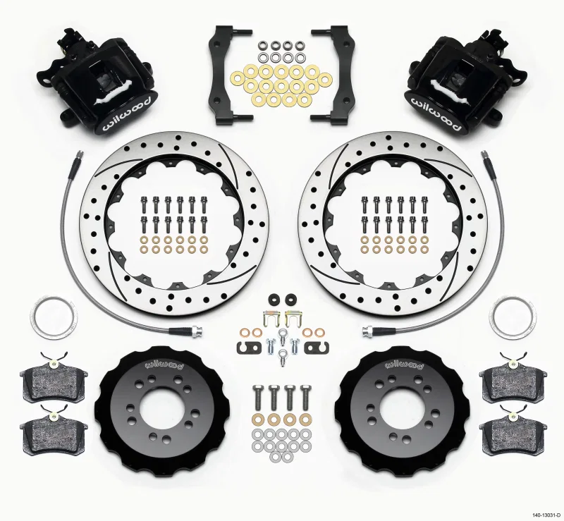 Wilwood 140-13031-D, Combination Parking Brake Rear Kit 12.88in Drilled 2013-Up Ford Focus ST w/ Lines