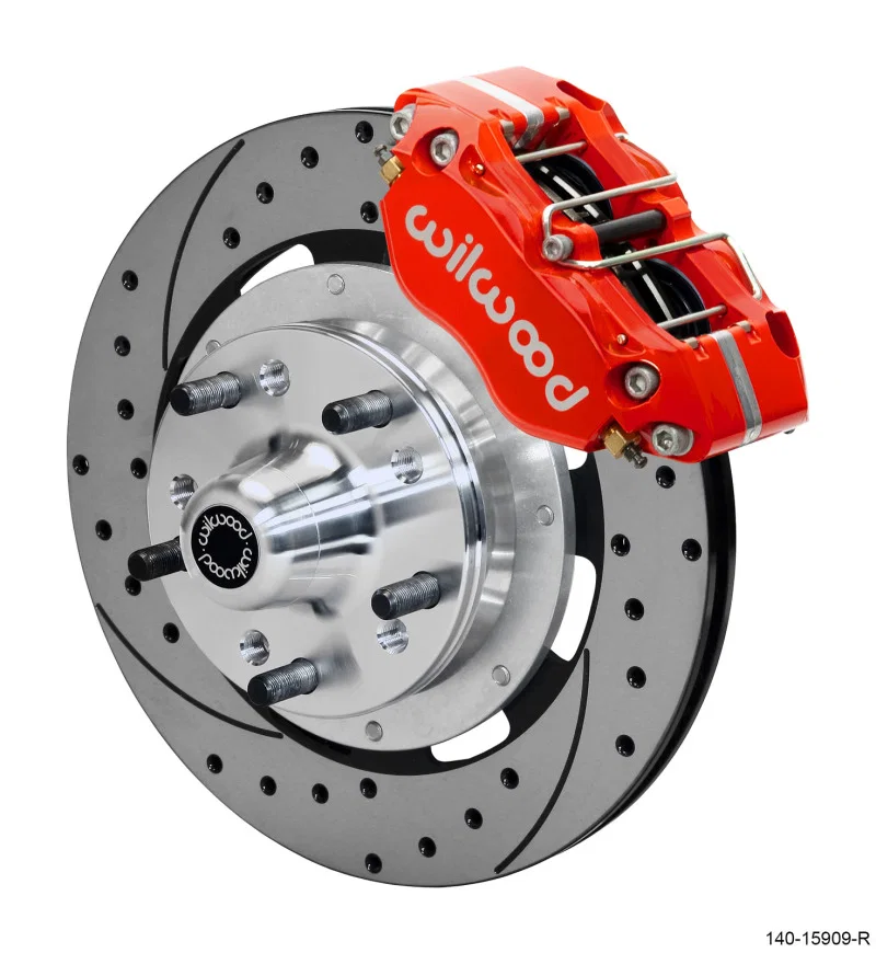 Wilwood 140-15909-DR, Dynapro 4R Front Kit 11.75in SPR Drilled and Slotted Rotors - Red