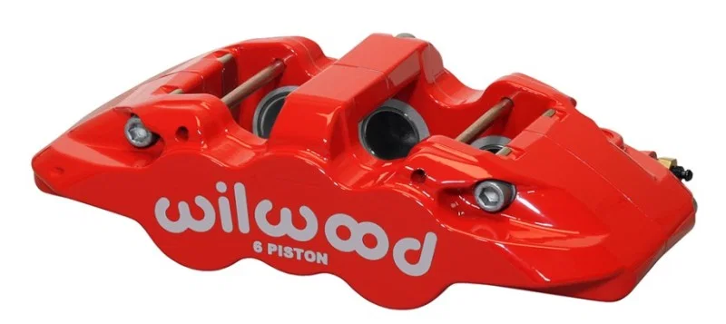Wilwood 120-13289-RD, Caliper-Aero6-R/H - Red 1.62/1.12/1.12in Pistons 1.25in Disc