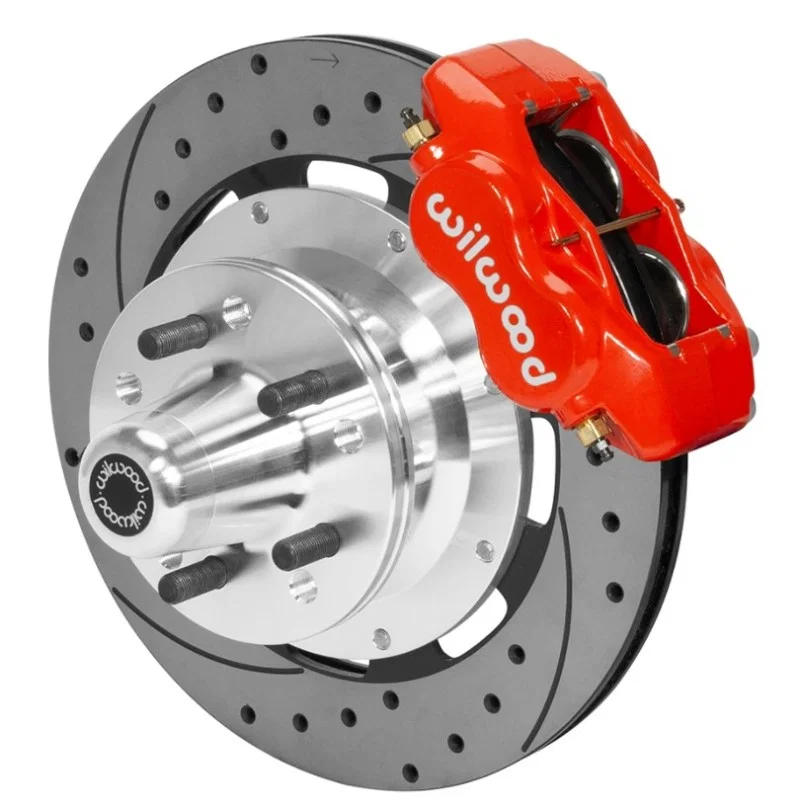 Wilwood 140-15468-DR, Forged Dynalite Front Brake Kit 12.19in SRP Drilled/Slotted Rotor - Red