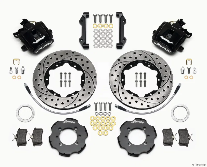 Wilwood 140-12768-D, Combination Parking Brake Rear Kit 11.00in Drilled 2012 Fiat 500 w/ Lines