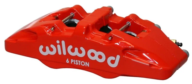 Wilwood 120-13434-RD, Caliper-Forged Dynapro 6 5.25in Mount-Red-R/H 1.62/1.12/1.12in Pistons 0.81in Disc
