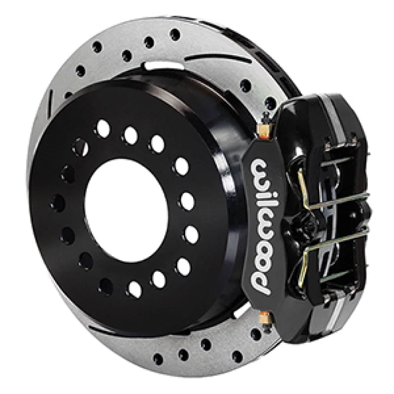 Wilwood 140-14400-D, Dynapro 12 Bolt Low-Pro Rear Kit w/ E-Brake 11in Drilled & slotted / 2.75-2.81in off - Black