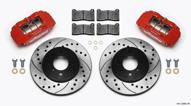 Wilwood 140-12996-DR, DPHA Front Caliper & Rotor Kit Drill Red Honda / Acura w/ 262mm OE Rotor