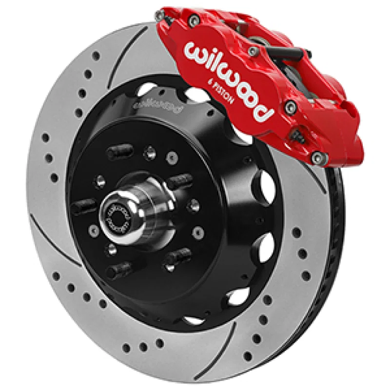 Wilwood 140-17089-DR, Forged 6 Piston Red Superlite Caliper, SRP 72 Vane Vented Spec37 Drilled & Slotted Rotor - 1