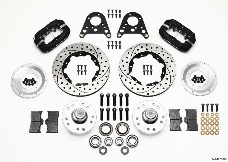 Wilwood 140-4258-BD, Forged Dynalite Front Kit 10.75in Drilled Rotor Art Morrison Strut