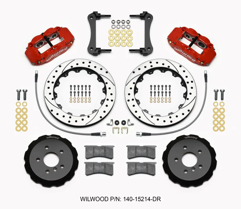 Wilwood 140-15214-DR, Narrow Superlite 6R Front Hat Kit 12.88in Drill Red 2014-2015 Mini Cooper w/Lines