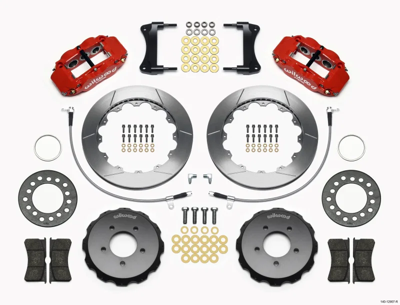 Wilwood 140-12907-R, Narrow Superlite 6R Front Hat Kit 12.88in Red 2005-Up Mazda Miata w/ Lines