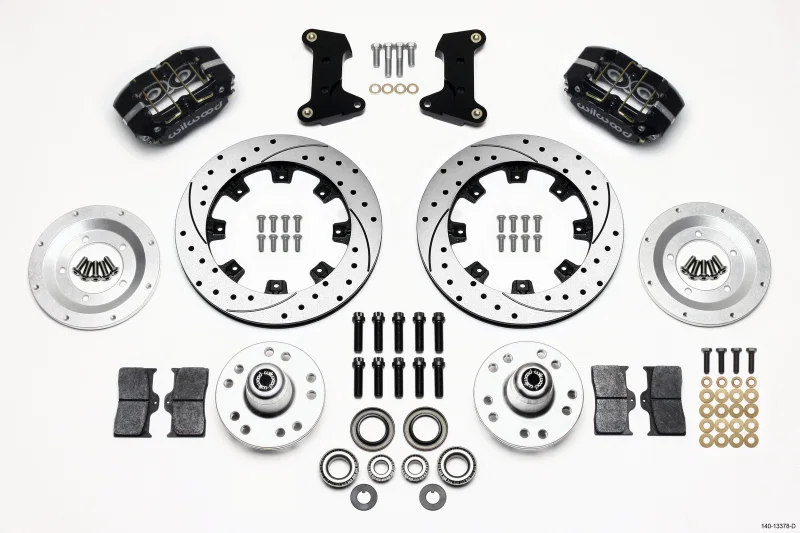 Wilwood 140-13378-D, Dynapro Dust-Boot Front Kit 12.19in Drilled 74-80 Pinto/Mustang II Disc Spindle only
