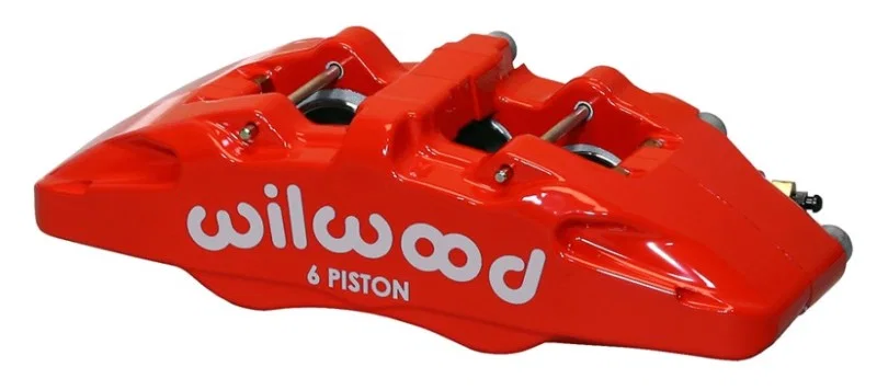 Wilwood 120-13438-RD, Caliper-Forged Dynapro 6 5.25in Mount-Red-R/H 1.38/1.00/1.00in Pistons .81in Disc