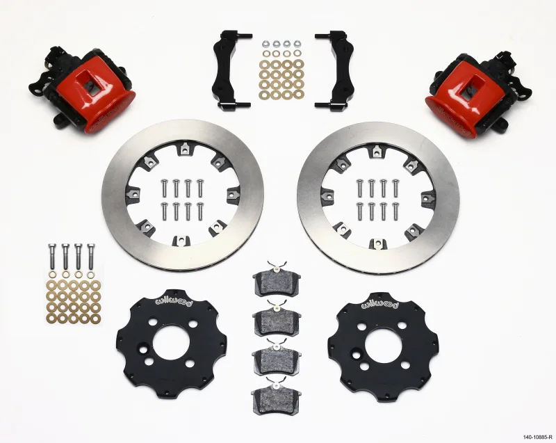 Wilwood 140-10885-R, Combination Parking Brake Rear Kit 11.75in Red Mini Cooper (Requires 17in Wheels)