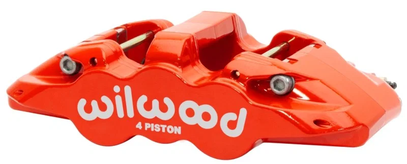 Wilwood 120-15598-RD, Caliper - Aero4-DS Forged Four-Piston Caliper Black 1.38in Piston 1.10in Rotor - Red