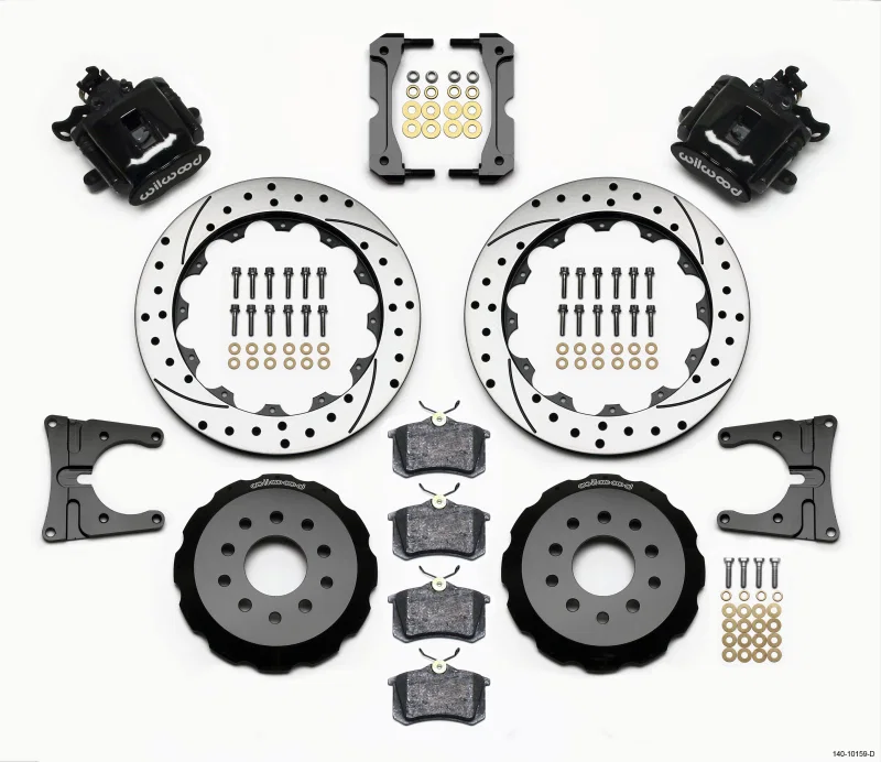 Wilwood 140-10159-D, Combination Parking Brake Rear Kit 12.88in Drilled 2005-2014 Mustang