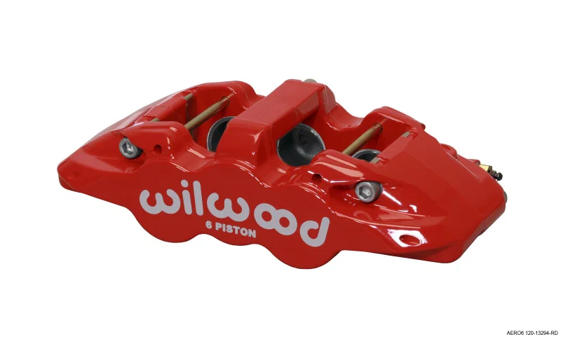 Wilwood 120-13294-RD, Caliper-Aero6-L/H - Red 1.75/1.38/1.38in Pistons 1.25in Disc