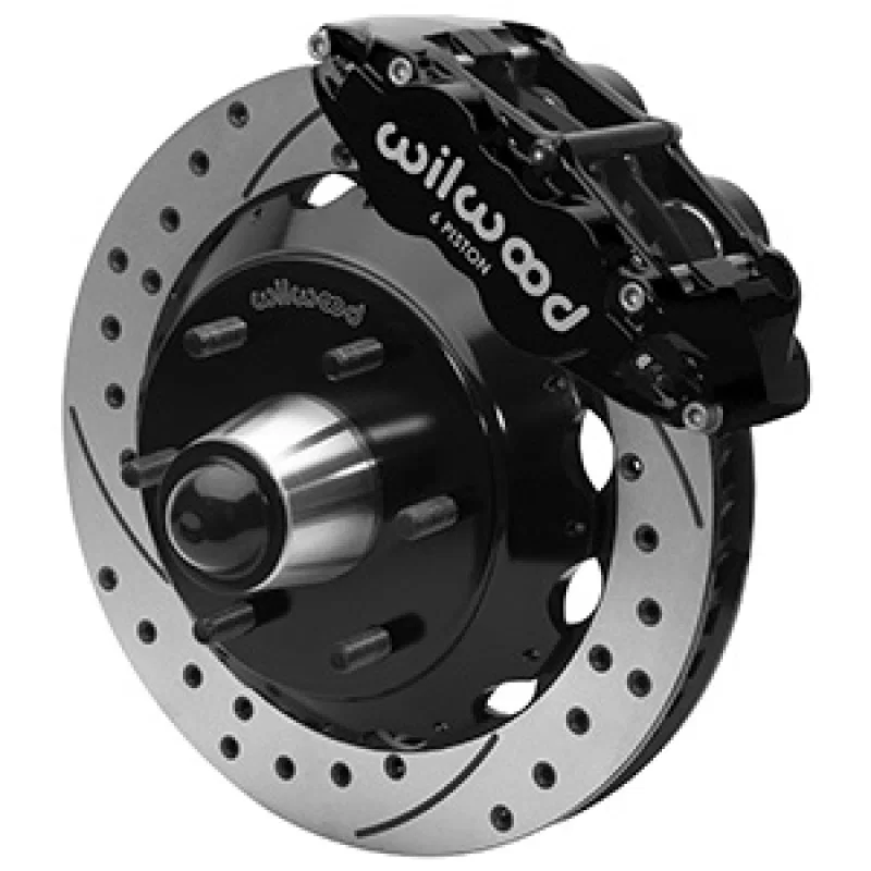 Wilwood 140-16457-D, 63-87 C10 CPP Spindle FNSL6R Front BBK 13in Drilled/Slotted 6x5.5 BC - Black