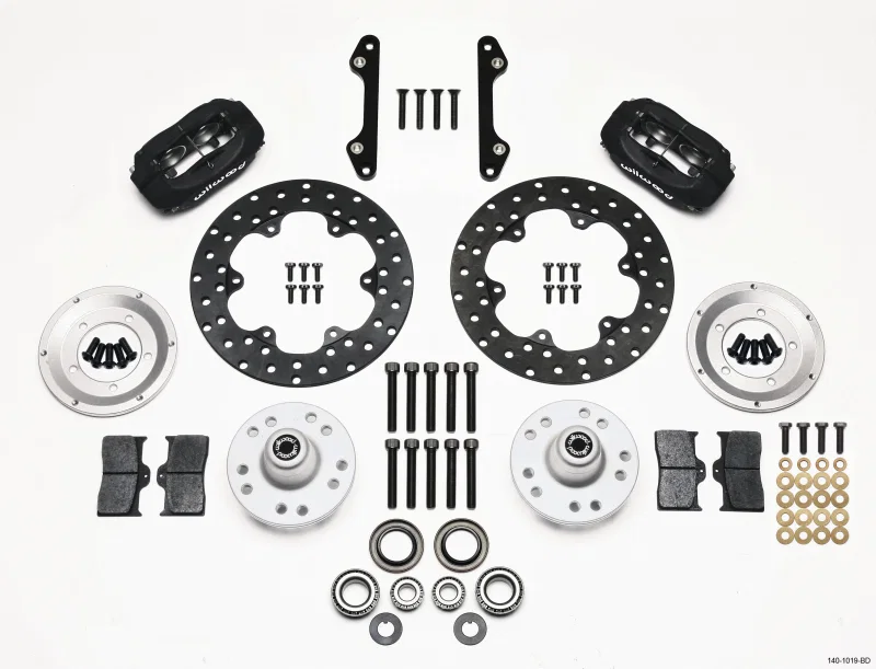 Wilwood 140-1019-BD, Forged Dynalite Front Drag Kit Drilled Rotor 70-78 Camaro