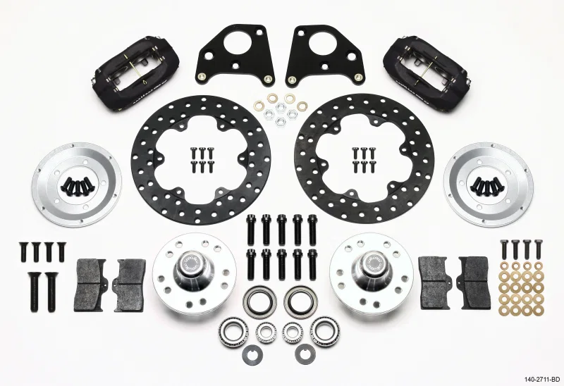 Wilwood 140-2711-BD, Forged Dynalite Front Drag Kit Drilled Rotor 62-72 CDP B & E Body-Drum