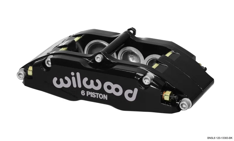 Wilwood 120-13383-BK, Caliper-BNSL6-LH-Black 1.62/1.12/1.12in Pistons 1.10in Disc