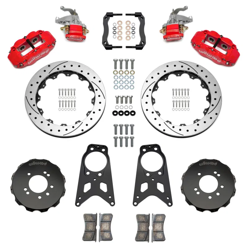 Wilwood 140-18271-DR, 89-98 Nissan 240SX FNSL4R/MC4 Rear Parking BBK w/ 13.50in D/S Rotors - Red