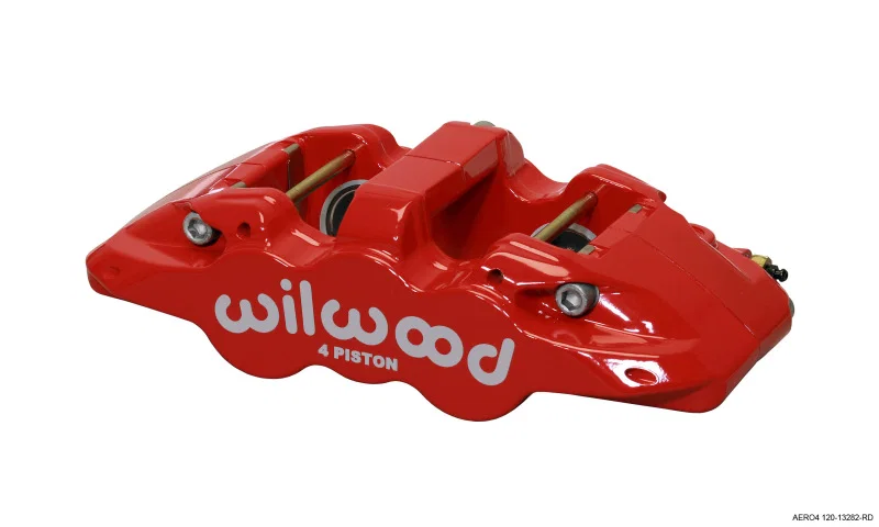 Wilwood 120-13282-RD, Caliper-Aero4-L/H - Red 1.62/1.38in Pistons 1.25in Disc