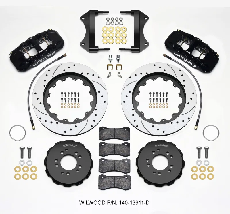 Wilwood 140-13911-D, AERO6 Front Hat Kit 15.00 Drilled 2014-up Corvette C7 w/Lines