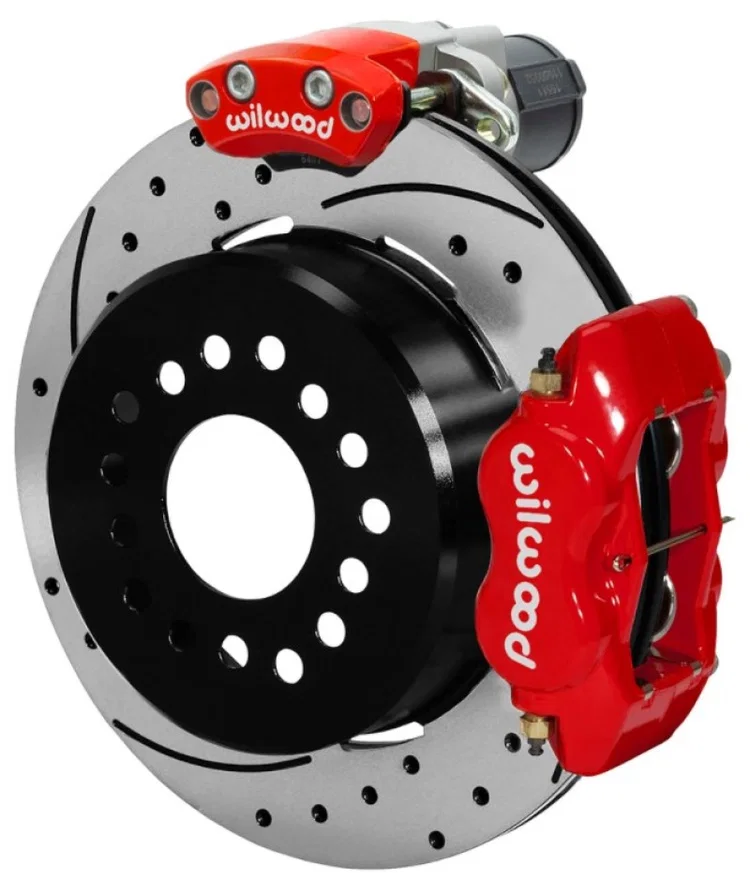 Wilwood 140-16130-DR, Forged Dynalite Rear Electronic Parking Brake Kit - Red Powder Coat Caliper - D/S Rotor