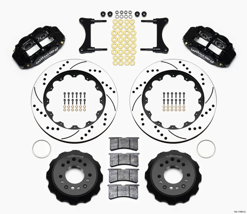 Wilwood 140-11964-D, Narrow Superlite 6R Front Hat Kit 14.00in Drilled 93-96 Mazda RX7