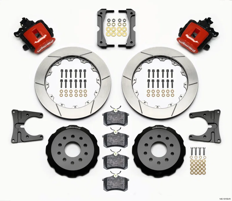 Wilwood 140-10159-R, Combination Parking Brake Rear Kit 12.88in Red 2005-2014 Mustang
