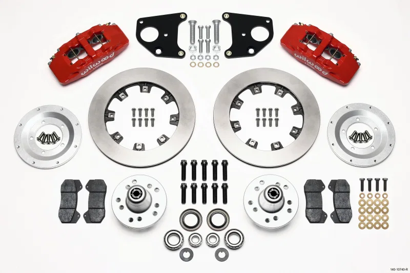 Wilwood 140-10740-R, Dynapro 6 Front Hub Kit 12.19in Red 62-72 CDP B & E Body-Drum