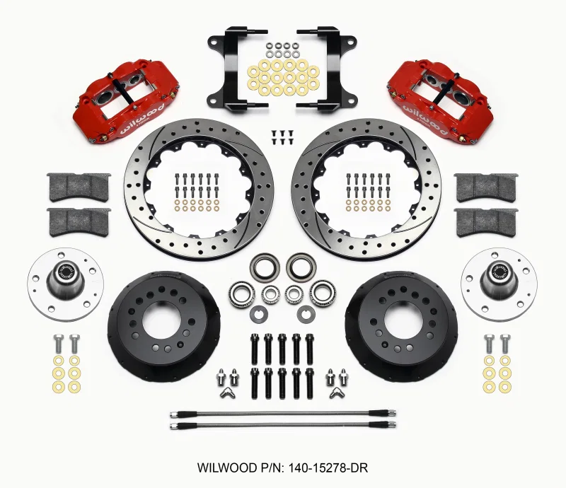 Wilwood 140-15278-DR, Narrow Superlite 6R Front Hub Kit 12.88in Drill Red 82-92 Camaro//Firebird