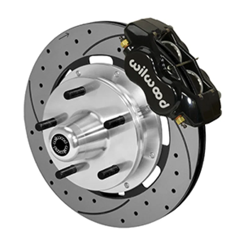 Wilwood 140-14532-D, Forged Dynalite Front Kit 19.00in Drilled Rotor Black WWE ProSpindle (5x5.00in Hub)