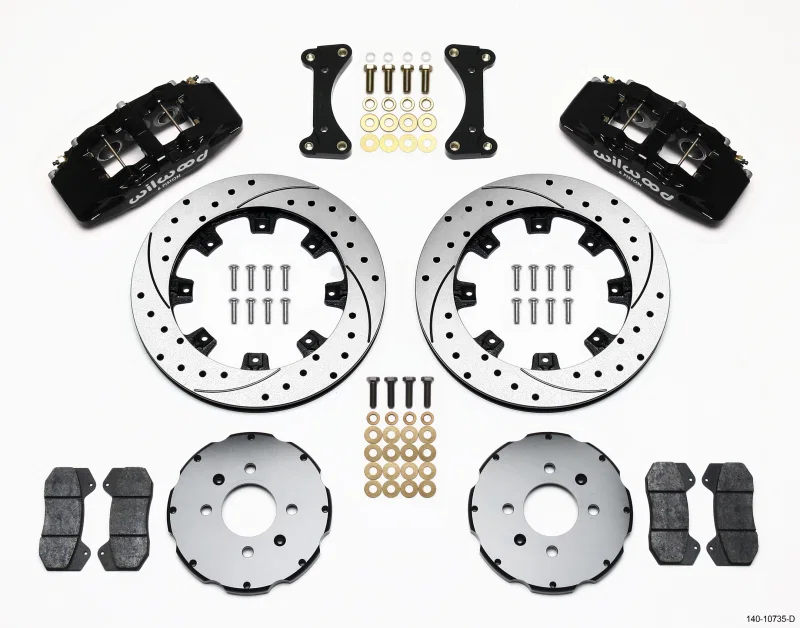 Wilwood 140-10735-D, Dynapro 6 Front Hat Kit 12.19in Drilled 94-01 Honda/Acura w/262mm Disc