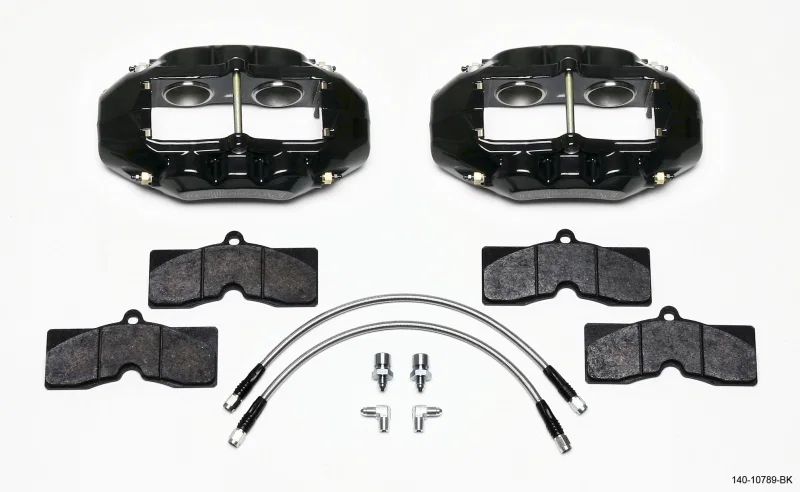 Wilwood 140-10789-BK, D8-4 Front Caliper Kit Black Corvette C2 / C3 65-82