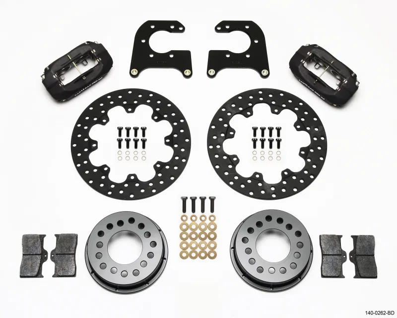Wilwood 140-0262-BD, Forged Dynalite Rear Drag Kit Drilled Rotor Small Ford 2.66in Offset