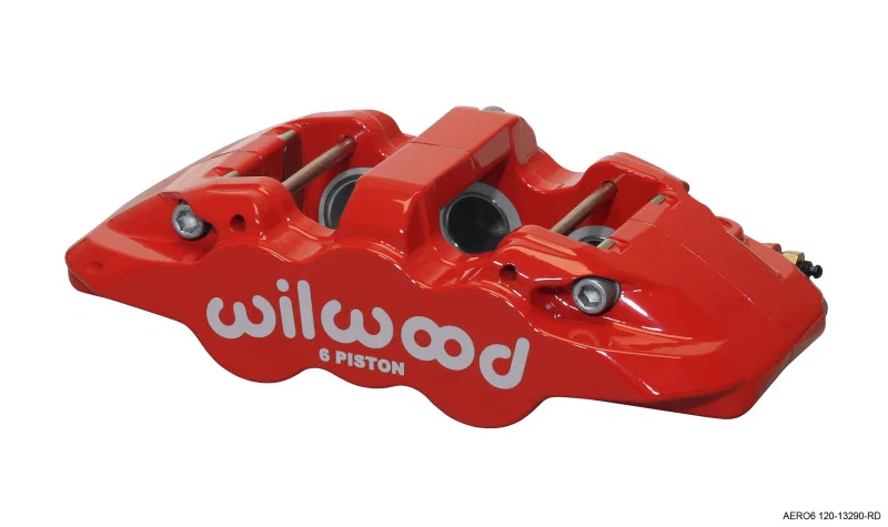 Wilwood 120-13290-RD, Caliper-Aero6-L/H - Red 1.62/1.12/1.12in Pistons 1.25in Disc